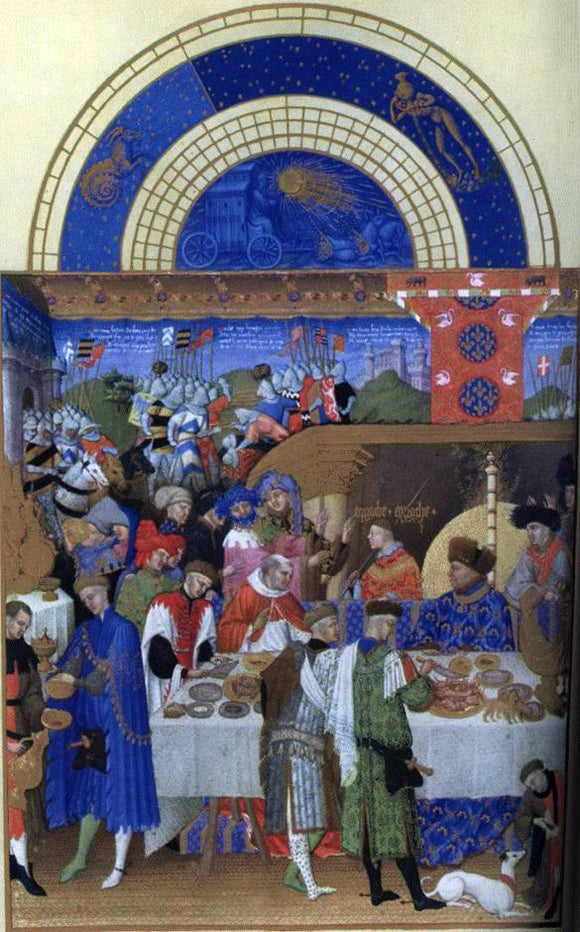  The Johan Limbourg Les tres riches heures du Duc de Berry: Janvier (January) - Art Print