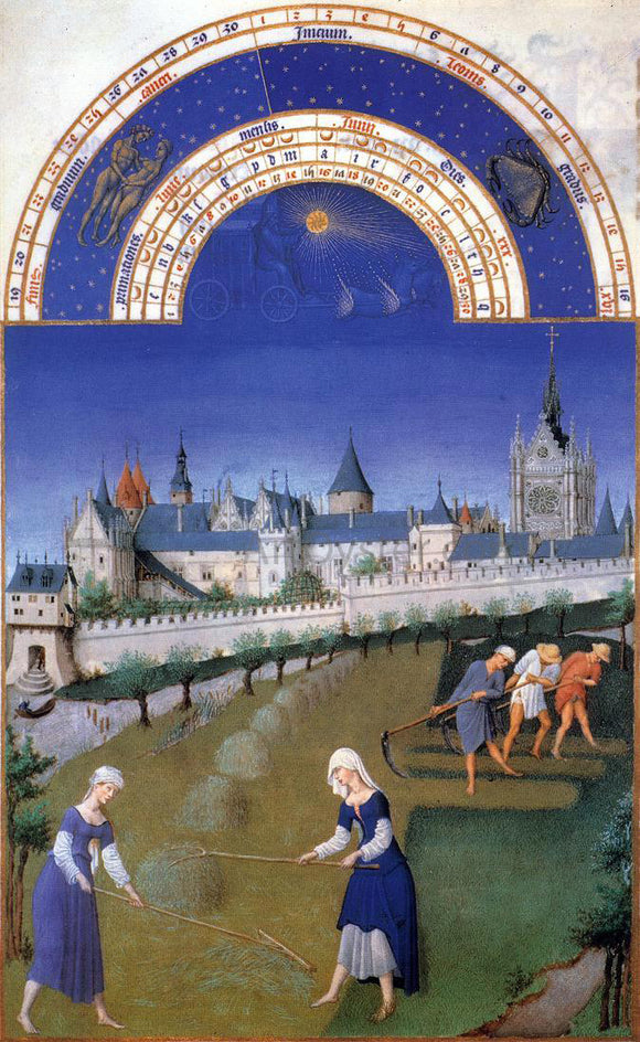  The Johan Limbourg Les tres riches heures du Duc de Berry: Juin (June) - Art Print