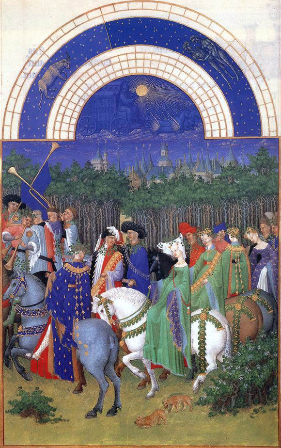  The Johan Limbourg Les tres riches heures du Duc de Berry: Mai (May) - Art Print