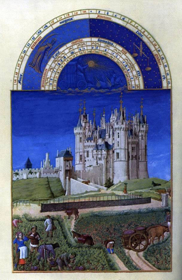  The Johan Limbourg Les tres riches heures du Duc de Berry: Septembre (September) - Art Print