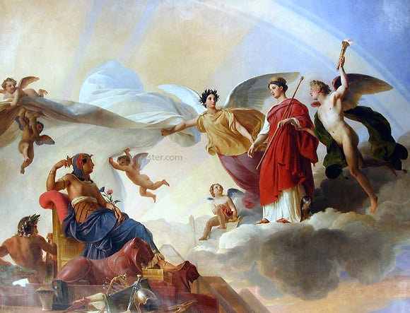  Francois-Edouard Picot L'Etude et le Genie devoilent l'antique Egypte a la Grece - Art Print