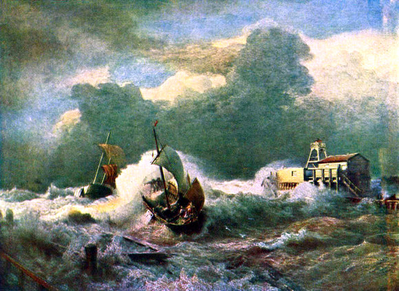  Andreas Achenbach Leuchtturm bei Ostende - Art Print