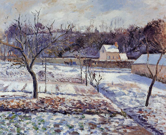  Camille Pissarro L'Hermitage, Pontoise: Snow Effect - Art Print