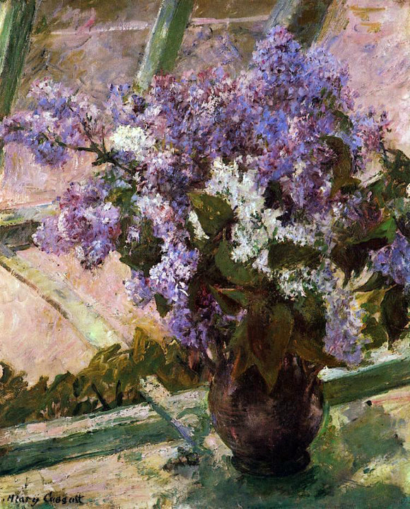  Mary Cassatt Lilacs in a Window - Art Print