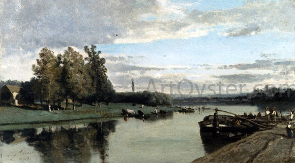  Eugene Ciceri L'ile d'Allegre at Bougival - Art Print