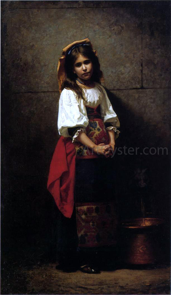  Charles Sprague Pearce L'Italienne (also known as At the Fountain) - Art Print