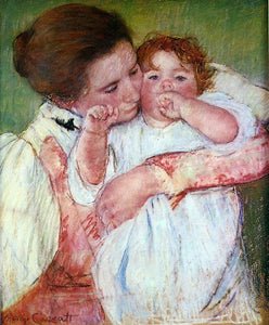  Mary Cassatt Little Ann Sucking Her Finger, Embraced by Her Mother - Art Print