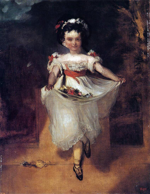  Edgar Degas Little Girl Carrying Flowers in Her Apron - Art Print