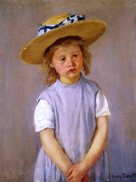  Mary Cassatt Little Girl in a Big Straw Hat and a Pinnafore - Art Print
