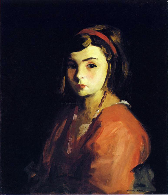  Robert Henri Little Girl in Red (also known as Agnes in Red) - Art Print