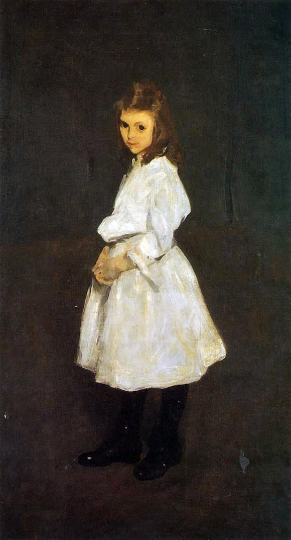  George Wesley Bellows Little Girl in White (also known as Queenie Barnett) - Art Print