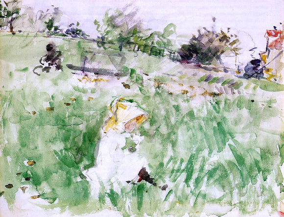  Berthe Morisot Little Girl Sitting on the Grass - Art Print
