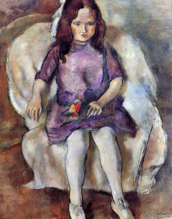  Jules Pascin Little Girl with a Bouquet - Art Print