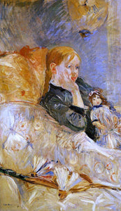  Berthe Morisot A Little Girl with a Doll - Art Print