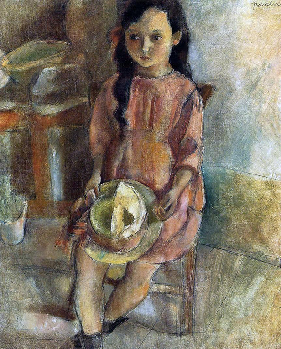  Jules Pascin A Little Girl with a Hat - Art Print