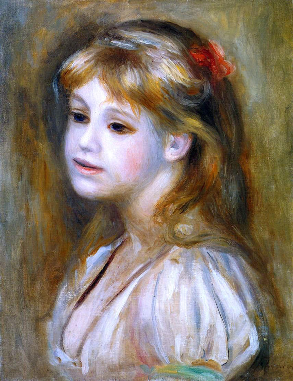  Pierre Auguste Renoir Little Girl with a Red Hair Knot - Art Print