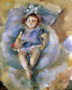  Jules Pascin Little Girl with a White Ribbon - Art Print