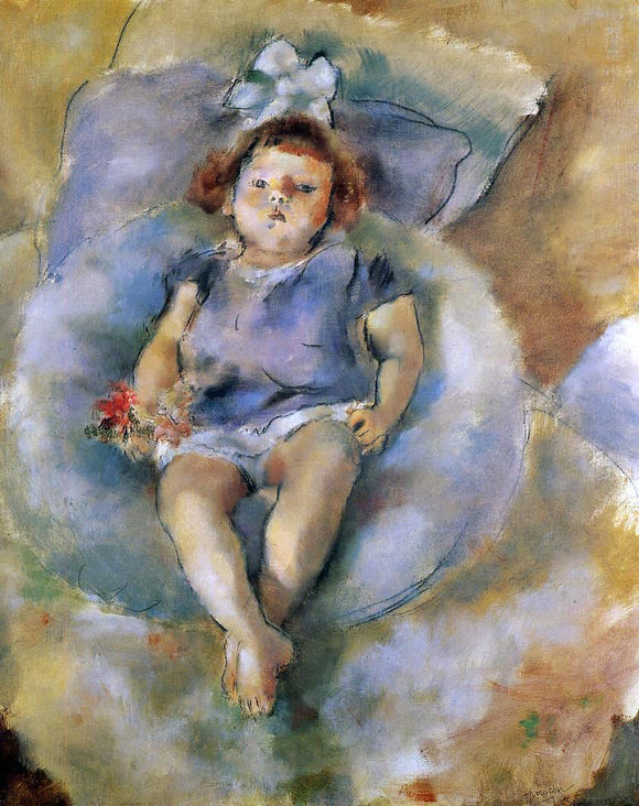  Jules Pascin Little Girl with a White Ribbon - Art Print