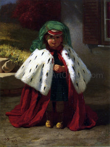  John George Brown Little Girl with Ermine Coat - Art Print
