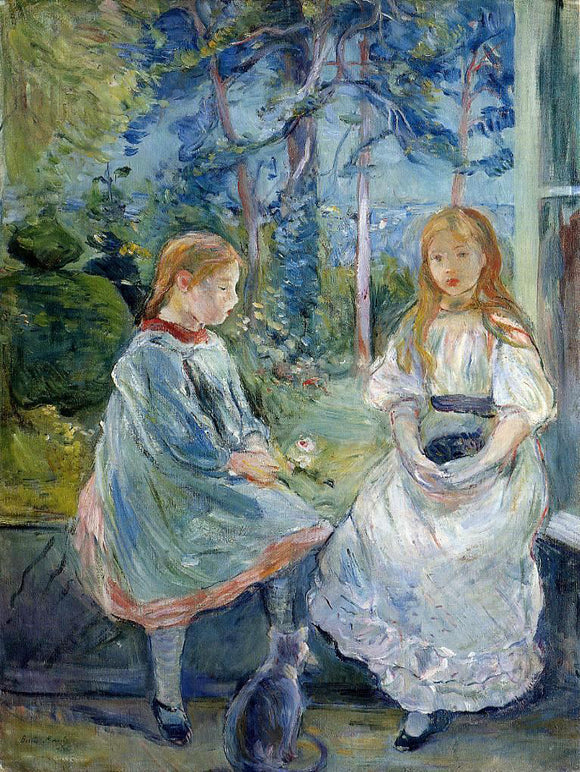  Berthe Morisot Little Girls at the Window (Jeanne and Edma Bodeau) - Art Print
