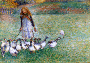  Camille Pissarro A Little Goose Girl - Art Print