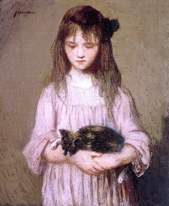  Julian Alden Weir Little Lizie Lynch (also known as Portrait of a Young Girl) - Art Print