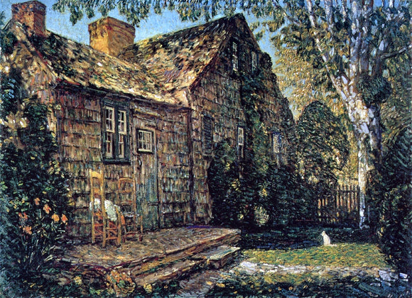  Frederick Childe Hassam Little Old Cottage, Egypt Lane, East Hampton - Art Print