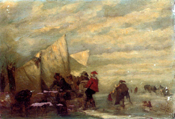  Carl Hilgers Loading Cargo on the Beach - Art Print