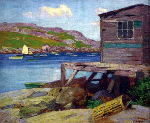  Edward Potthast A Lobster Shack, Monhegan Island - Art Print