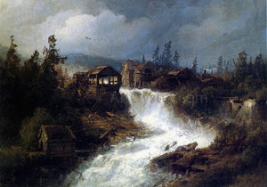  Herman Herzog Logging in the Mountains - Art Print