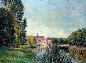  Alfred Sisley Loing River and Church at Moret - Art Print