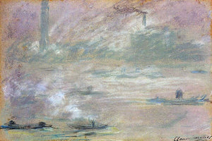  Claude Oscar Monet London, Boats on the Thames - Art Print