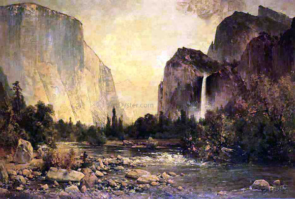  Thomas Hill Lone Fisherman in Yosemite - Art Print