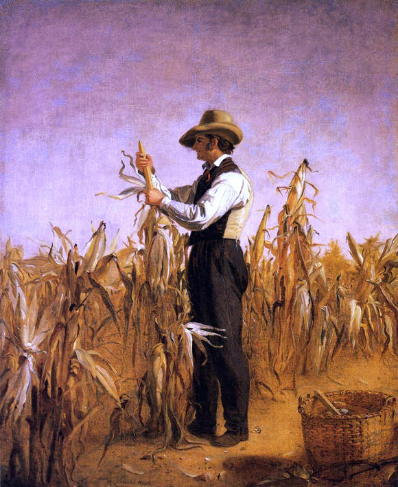  William Sidney Mount Long Island Farmer Husking Corn - Art Print