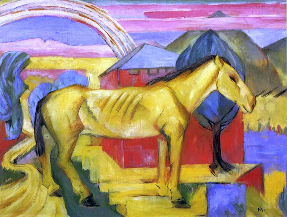  Franz Marc Long Yellow Horse - Art Print