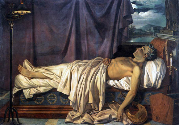  Joseph-Denis Odevaere Lord Byron on his Death-bed - Art Print