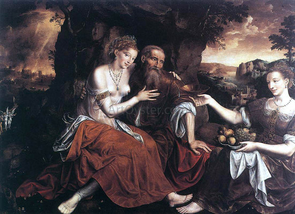  Jan Massys Lot and His Daughters - Art Print
