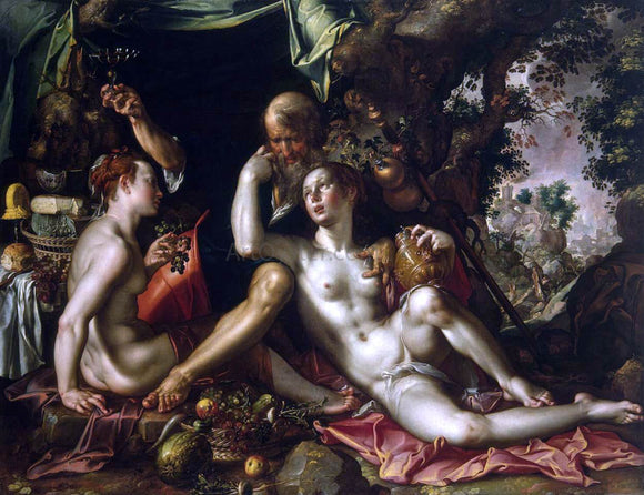  Joachim Wtewael Lot and his Daughters - Art Print