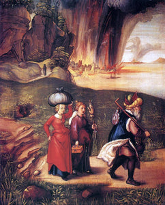  Albrecht Durer Lot Fleeing with his Daughters from Sodom - Art Print