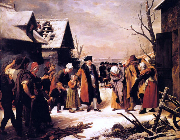  Louis Hersent Louis XVI Distributing Alms to the Poor - Art Print