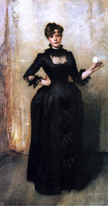  John Singer Sargent Louise Burckhardt (also known as Lady with a Rose) - Art Print