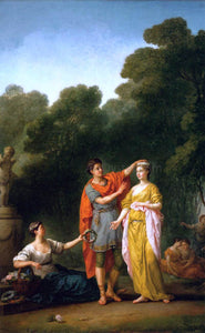  Joseph-Marie Vien Lover Crowning his Mistress - Art Print