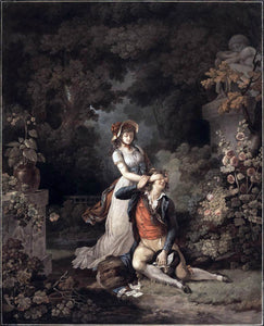  Charles-Melchior Descourtis Lover Surprised - Art Print