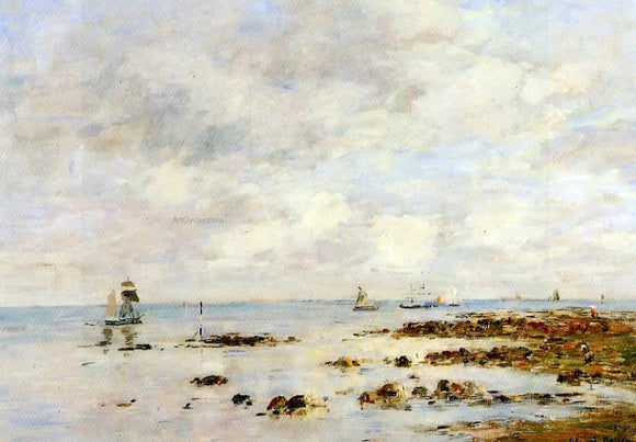  Eugene-Louis Boudin Low Tide at Saint-Vaast-la-Hougue - Art Print