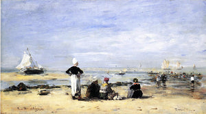  Eugene-Louis Boudin Low Tide at Trouville - Art Print