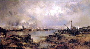  Thomas Moran Lower Manhattan from Communipaw, New Jersey - Art Print