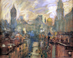  Arthur Clifton Goodwin Lower New York from Manhattan Bridge - Art Print