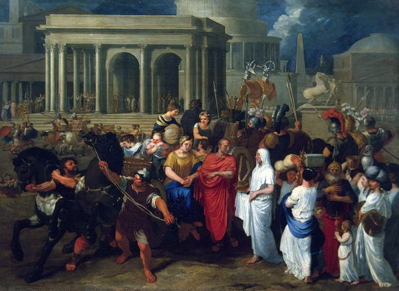  Bertholet Flemal Lucius Albinus Giving his Carriage to Vestals - Art Print