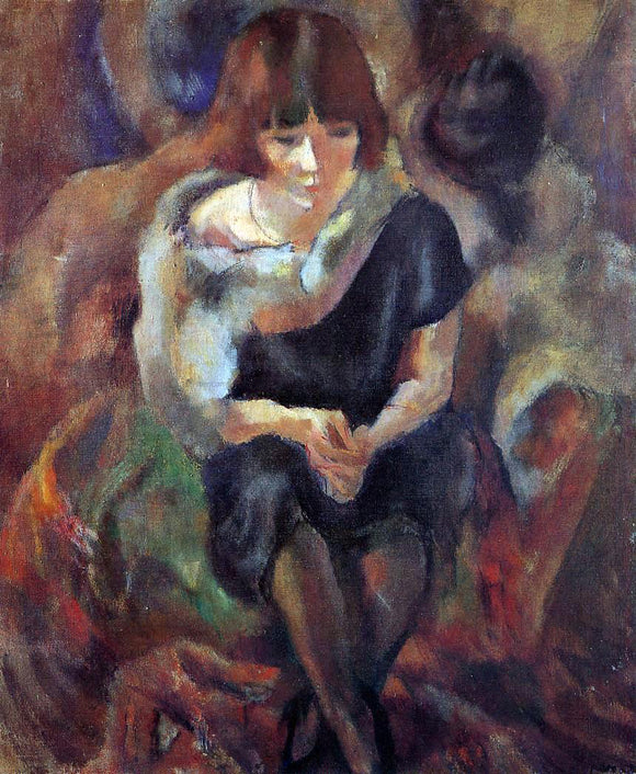  Jules Pascin Lucy Wearing aa Fake Fur - Art Print