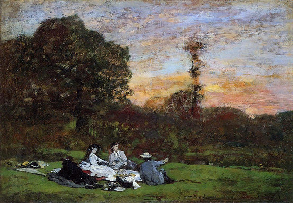  Eugene-Louis Boudin Luncheon on the Grass, the Family of Eugene Manet - Art Print